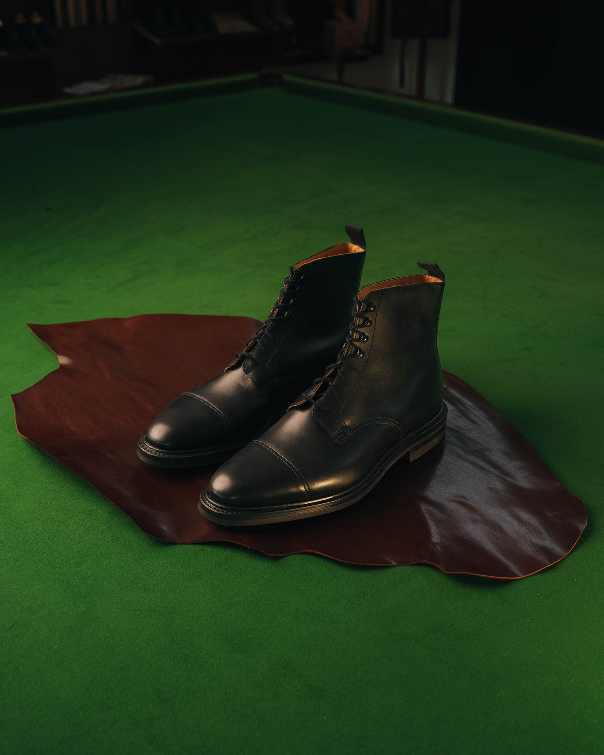Argyll Derby Boot, Black Wax Calf ‘Dainite’ Derby, Crockett & Jones