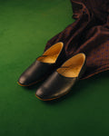 Grecian Slipper Black Deer Calf, Crockett & Jones