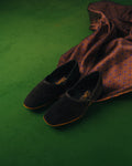 Grecian Slipper Black Suede, Bowhill & Eliott
