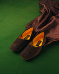 Grecian Slipper, Chocolate Suede, Bowhill & Elliott