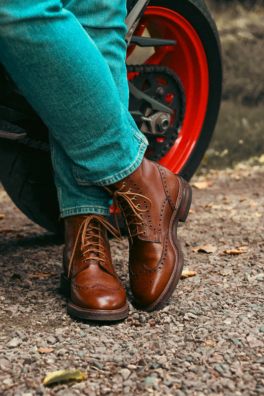 Grace II Boot, Tan Scotch Country Grain 'Dainite' Crockett & Jones