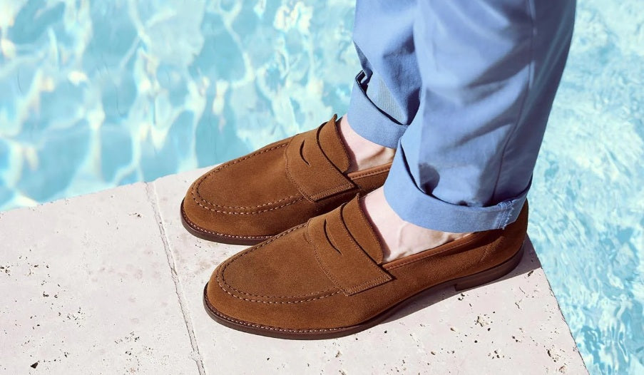 Harvard 2 Penny Loafer, Snuff Suede ‘City’ Crockett & Jones