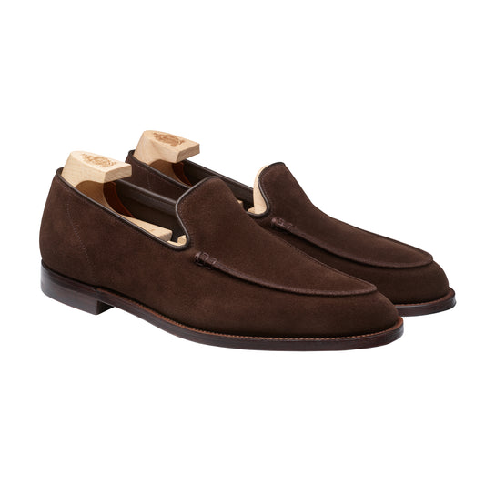 Salcombe Loafer, Dark Brown Suede 'Superflex' Crockett & Jones