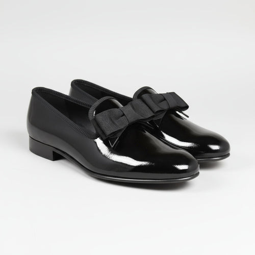 Albert Black Patent Bow in Box, Crockett & Jones - Hammargruppen