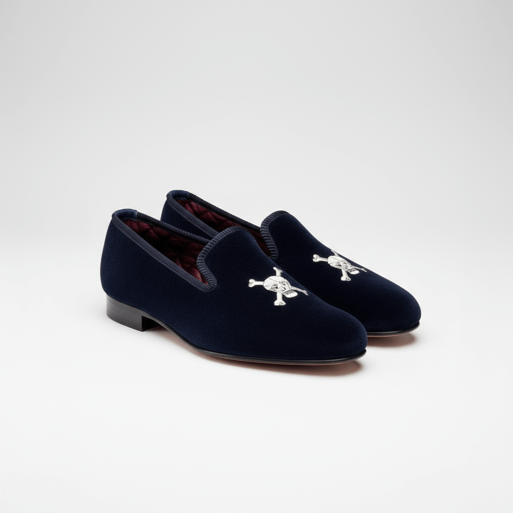 Albert Slipper Navy Skull & Crossbone, Crockett & Jones - Hammargruppen