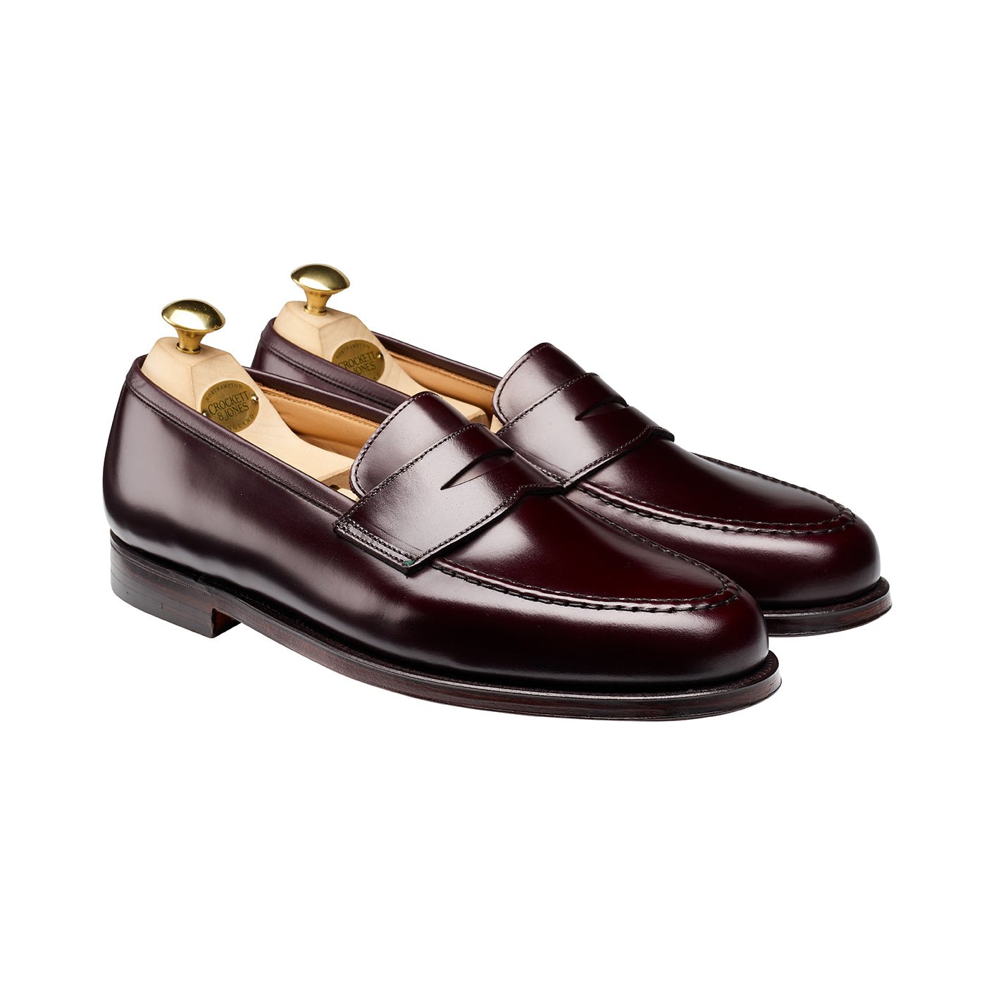 Boston Penny Loafer, Burgundy Cavalry Calf, Crockett & Jones - Hammargruppen