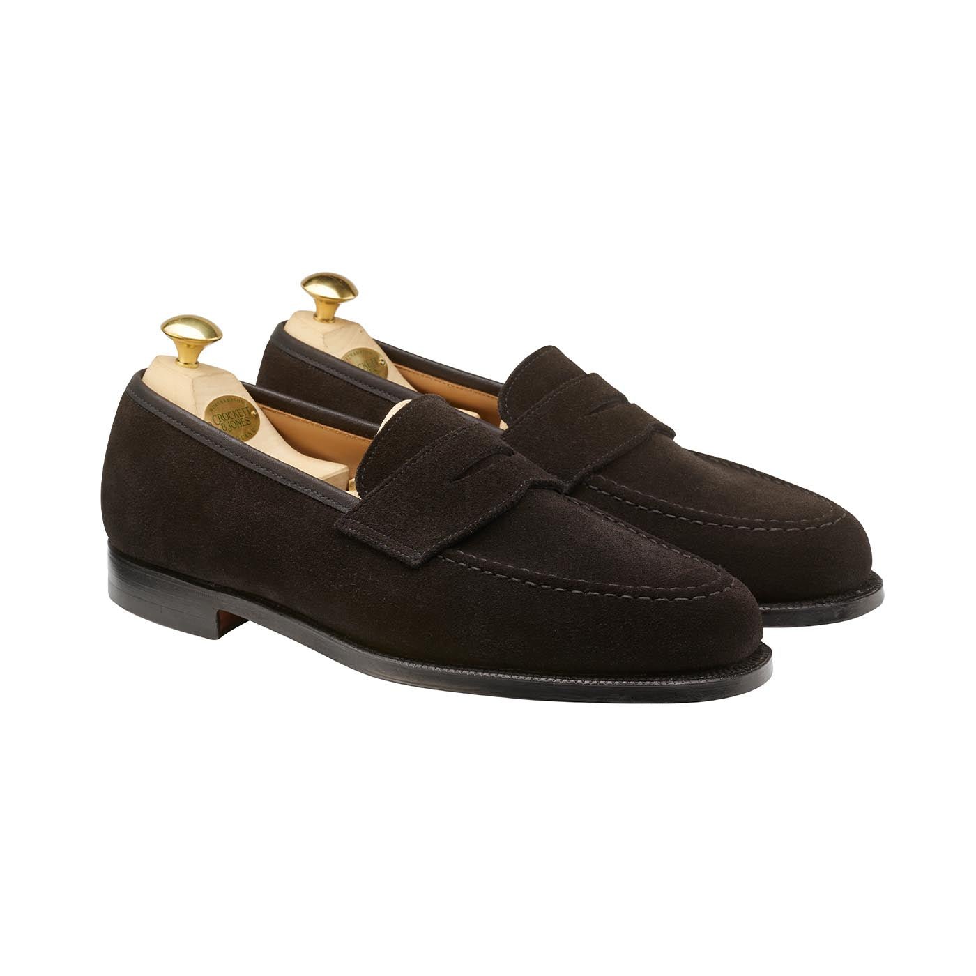 Boston Penny Loafer, Dark Brown Suede, Crockett & Jones - Hammargruppen