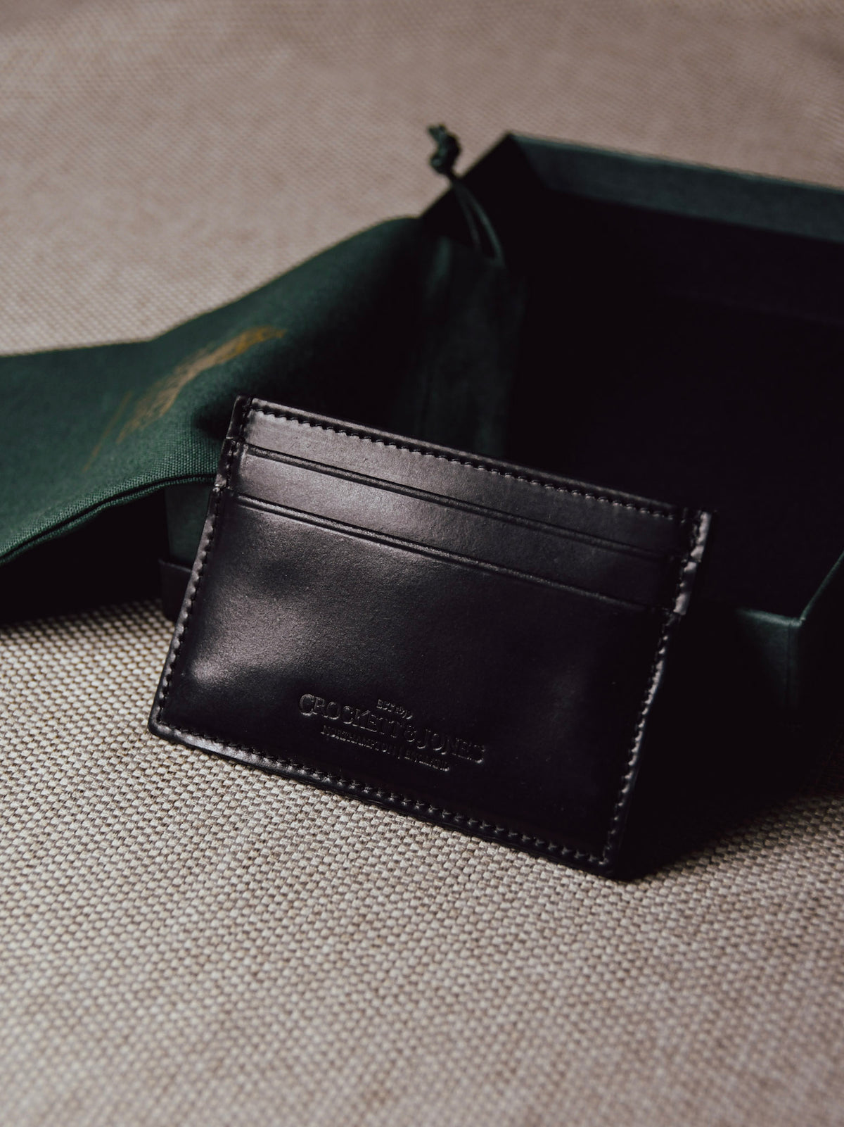 Card Holder Black Shell Cordovan - Crockett & Jones