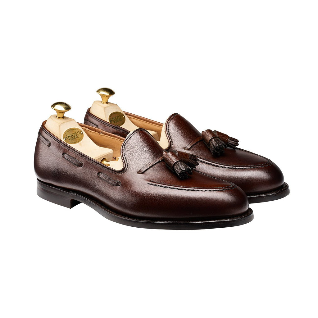 Cavendish 2 Tassel Loafer, Dark Brown Pebble Grain ‘City’ Crockett & Jones - Hammargruppen