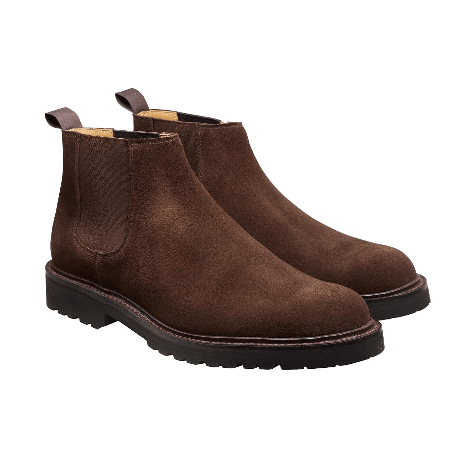 Elgin Chelsea Boot, Dark Brown Suede ‘Vibram’ Crockett & Jones - Hammargruppen