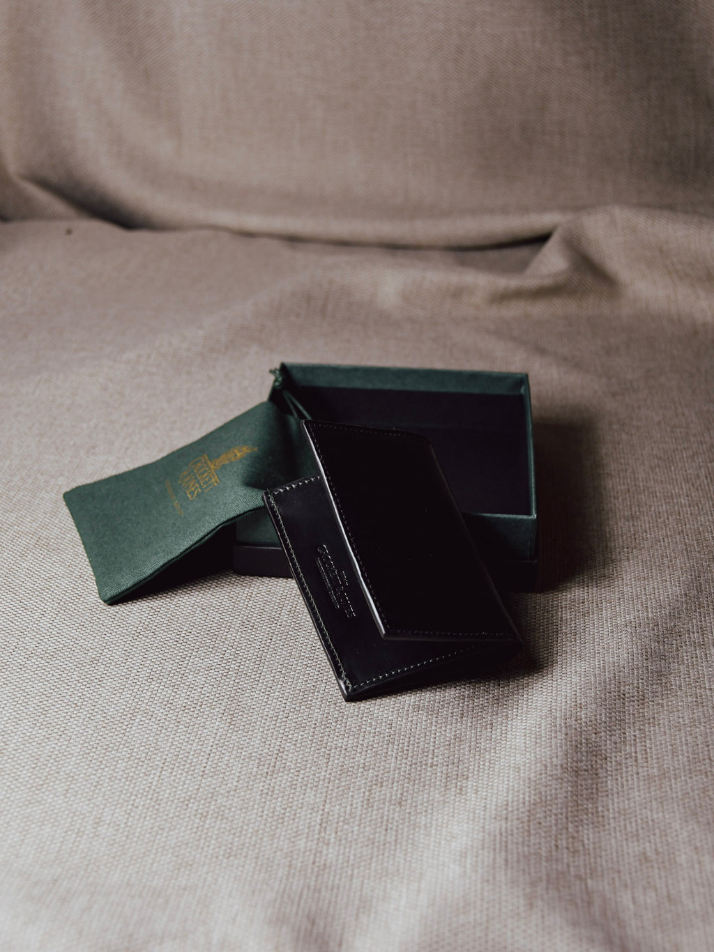 Folded Card Case – Black Shell Cordovan - Crockett & Jones