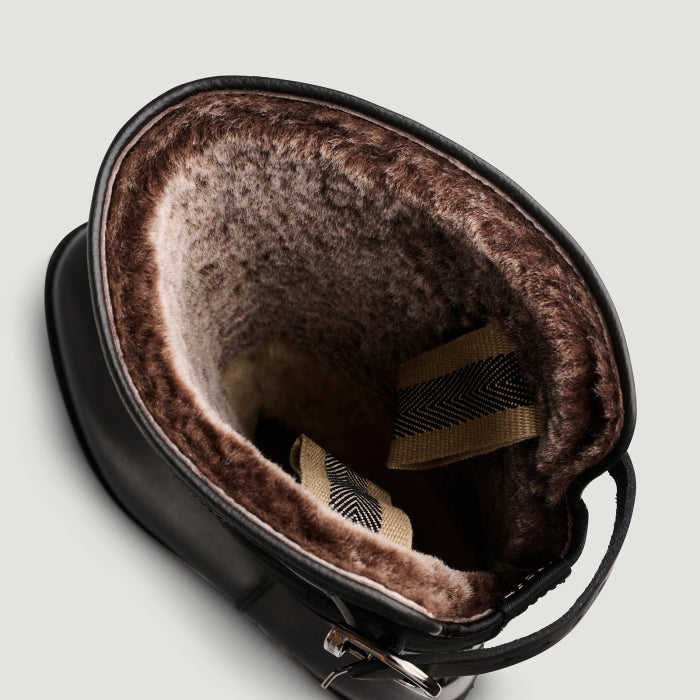 Maronibrater Boot, Black Calf Suede Women, Searling lining, Ludwig Reiter
