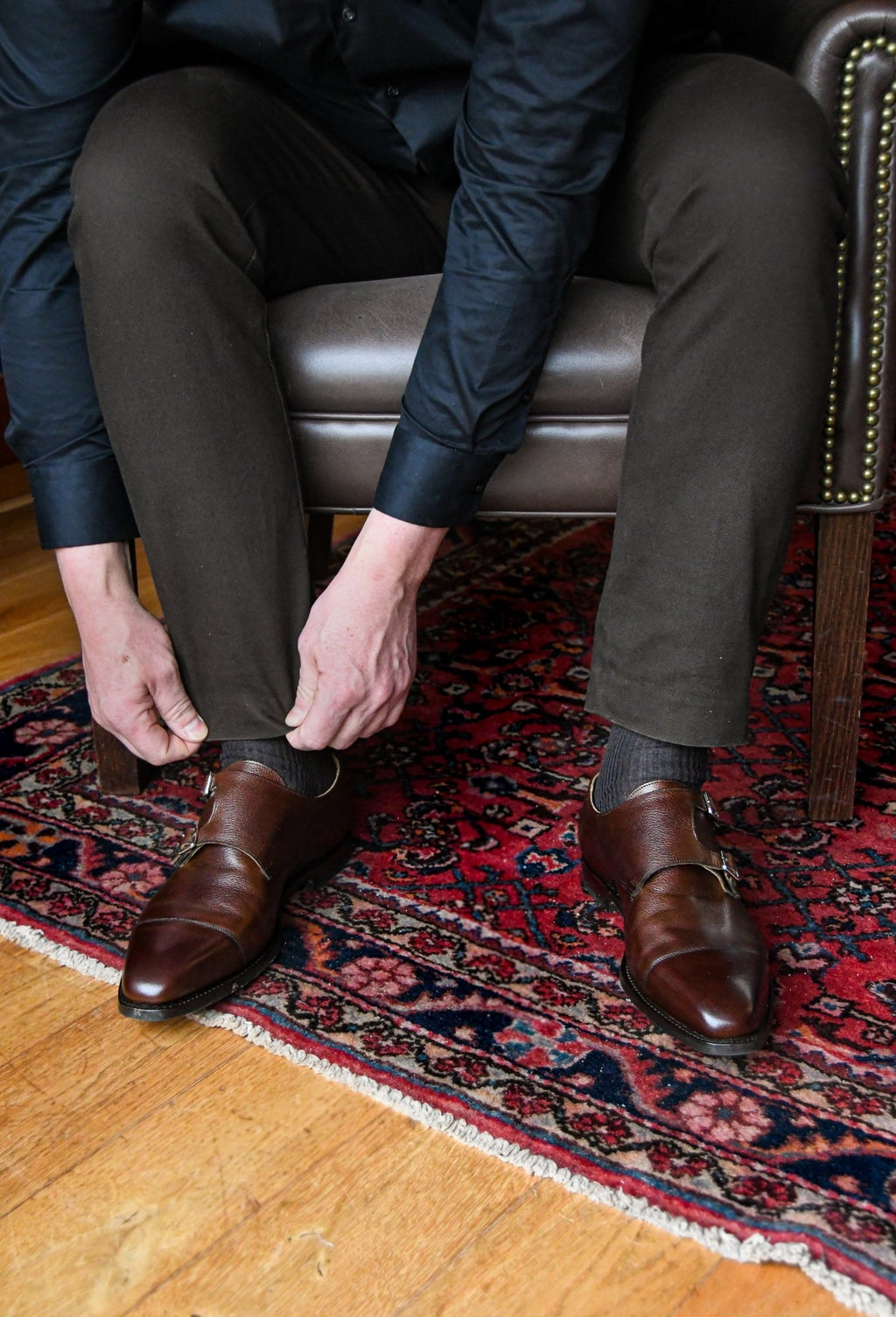 Lowndes Monk Strap, Dark Brown Pebble Grain 'City' Crockett & Jones - Hammargruppen