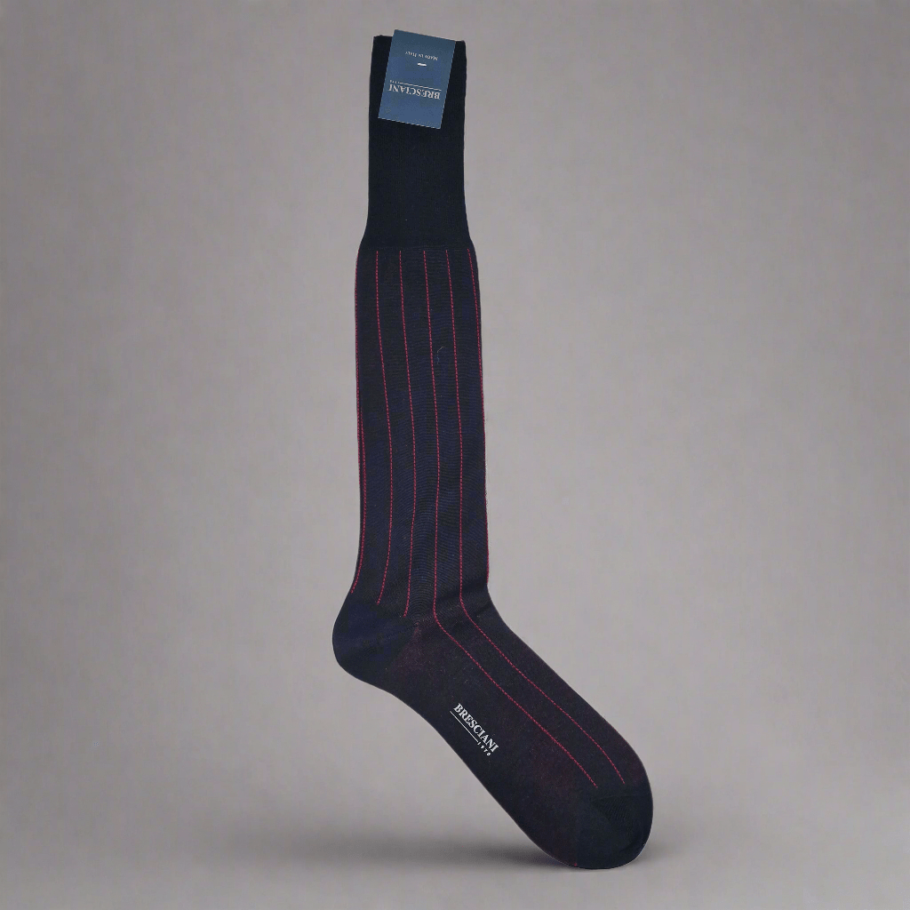 Marinblå & Röd Randig Strumpa, Bresciani - Hammargruppen