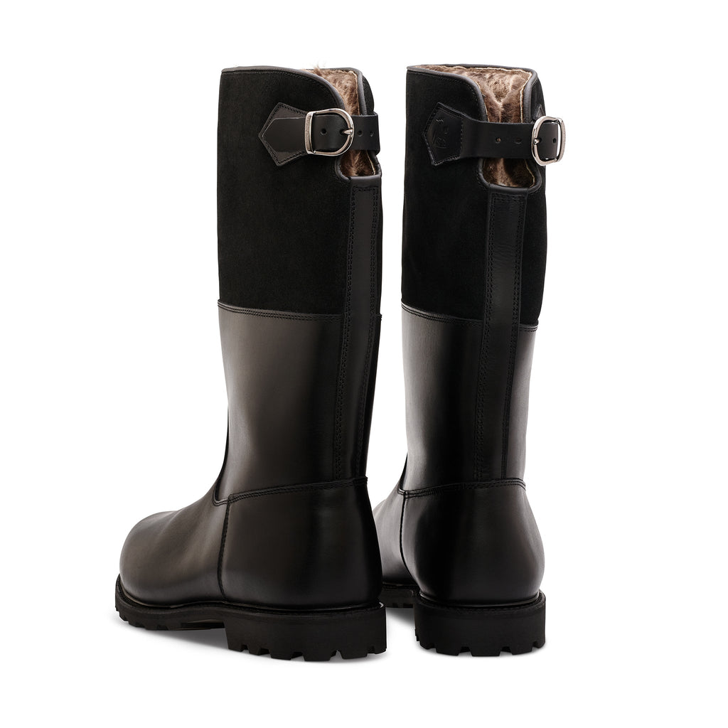 Maronibrater Boot, Black Calf Suede Women, Searling lining, Ludwig Reiter - Hammargruppen