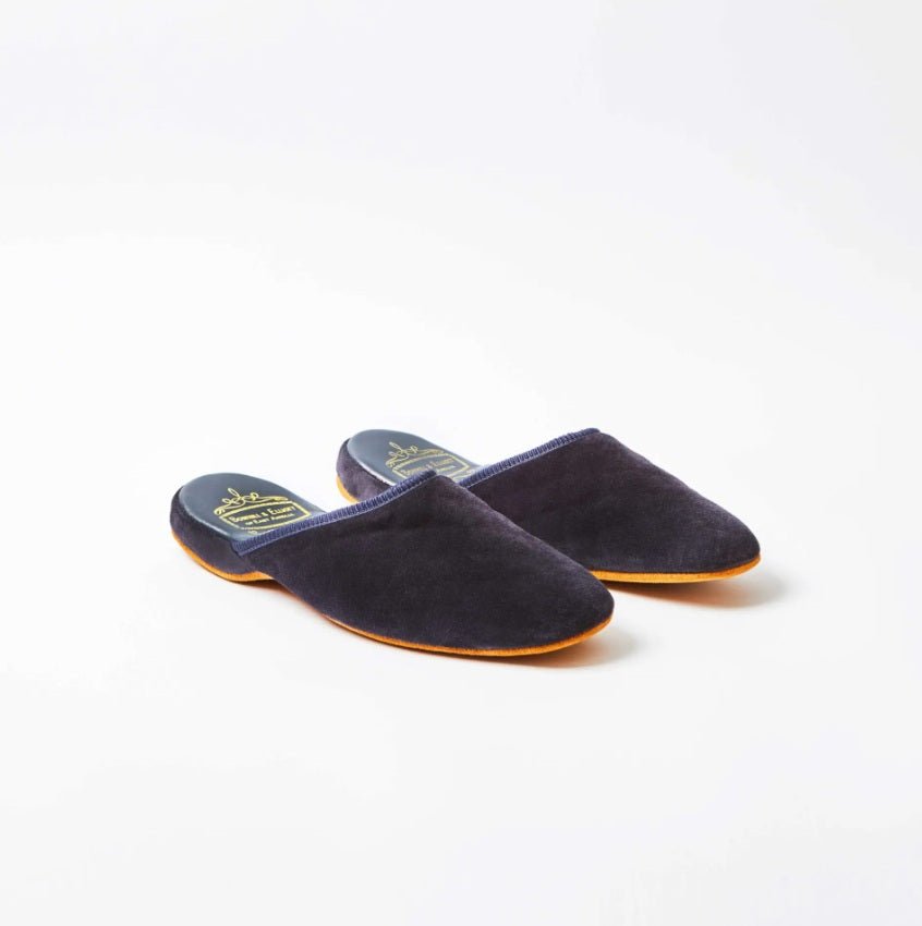Mule Slipper Navy Suede, Bowhill & Eliott - Hammargruppen