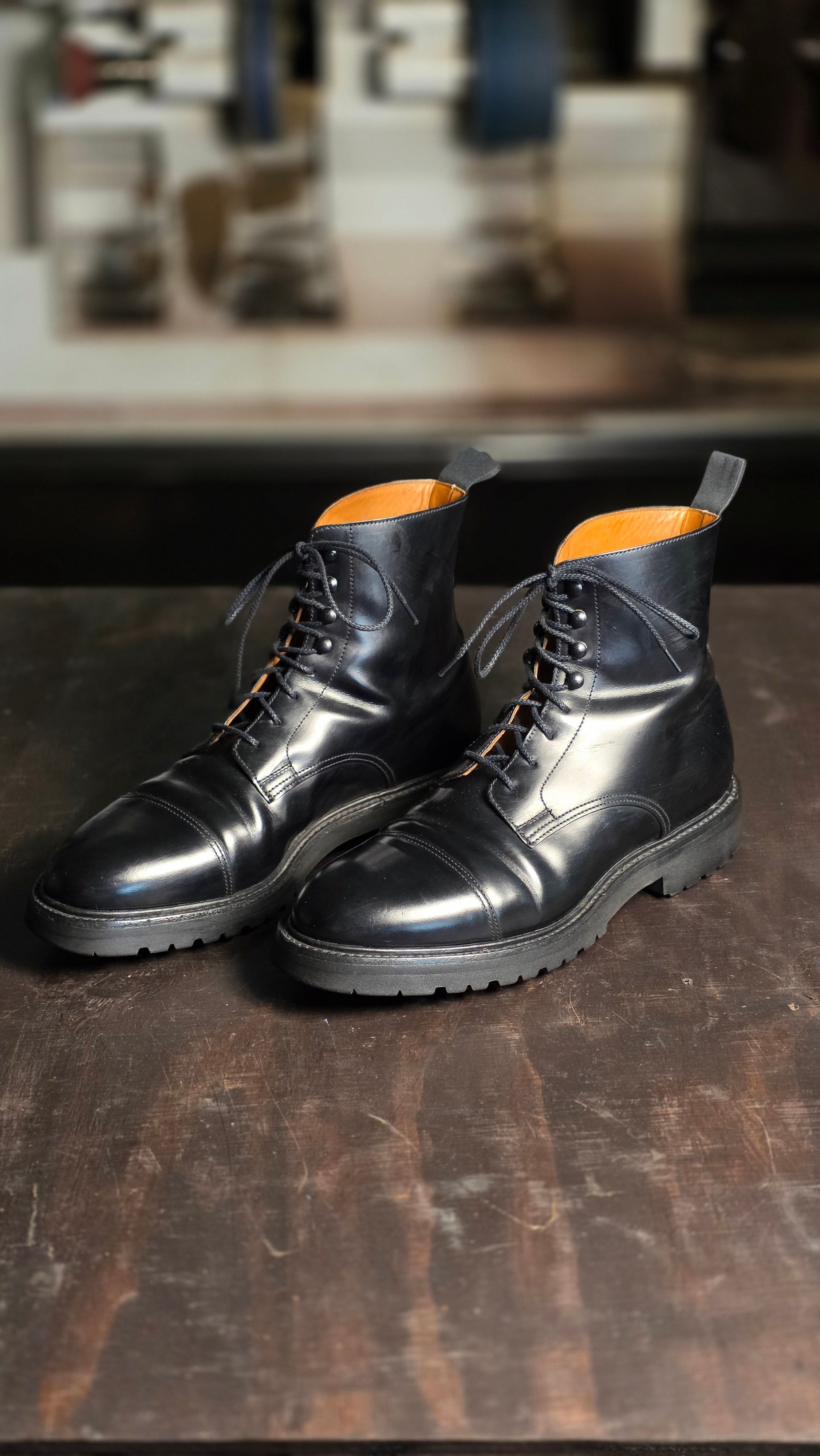 Jane Boot, Black Calf 'Vibram' by Crockett & Jones