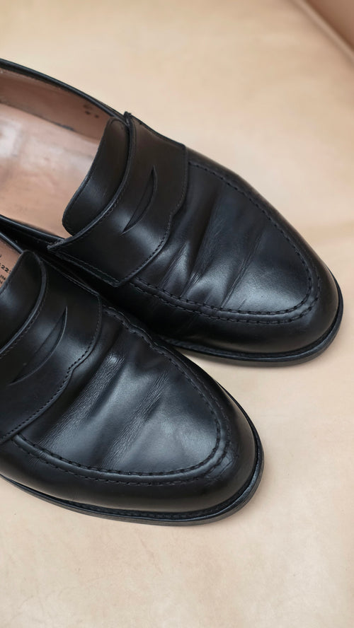 Boston Penny Loafer, Black Calf 'City' (UK 8,5E) Crockett & Jones - PRE-OWNED