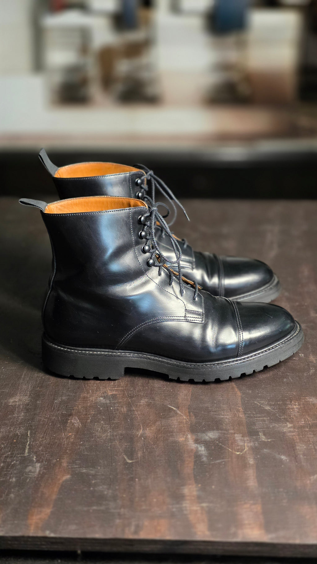 Jane Boot, Black Calf 'Vibram' by Crockett & Jones
