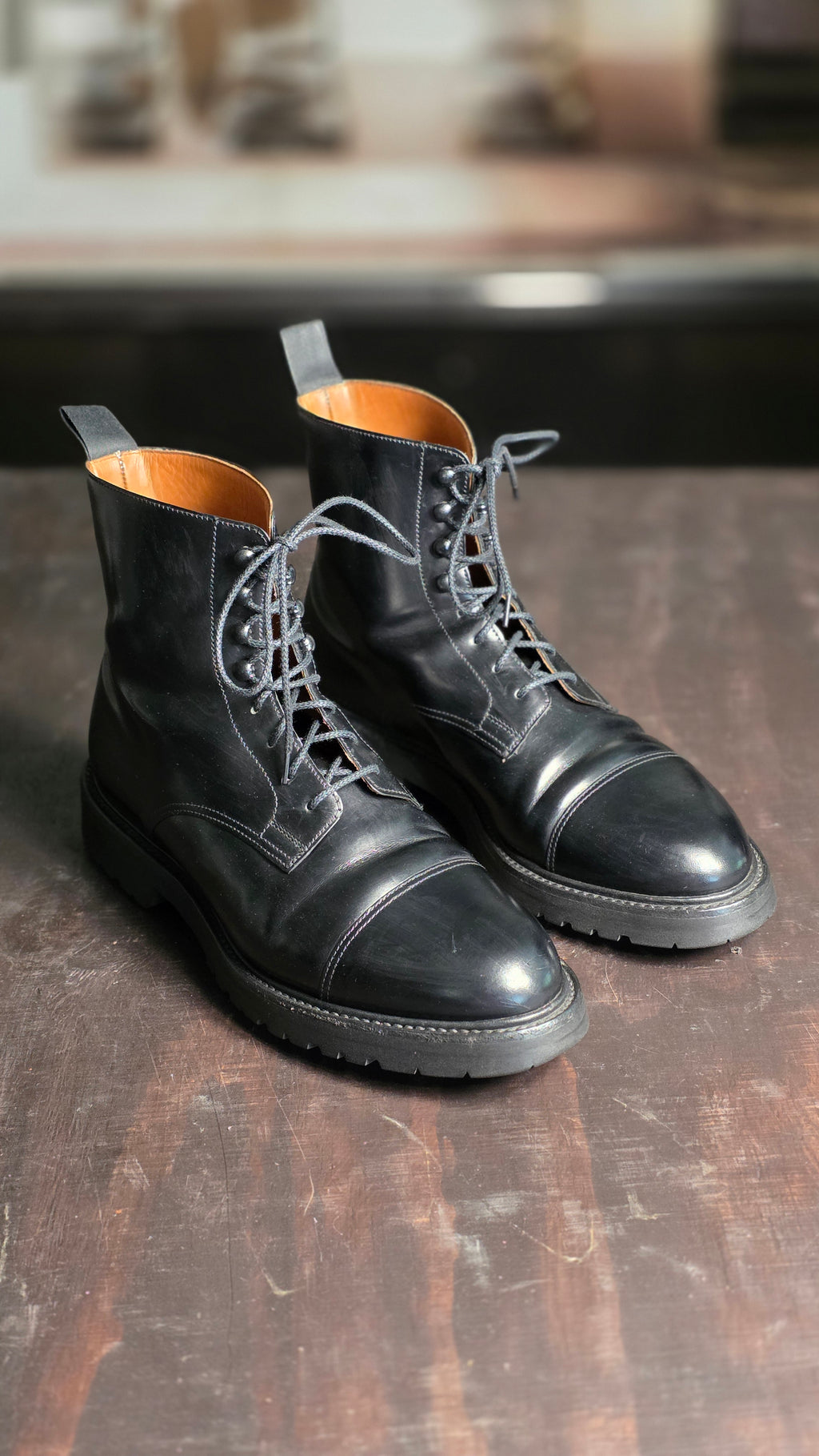 Jane Boot, Black Calf 'Vibram' by Crockett & Jones