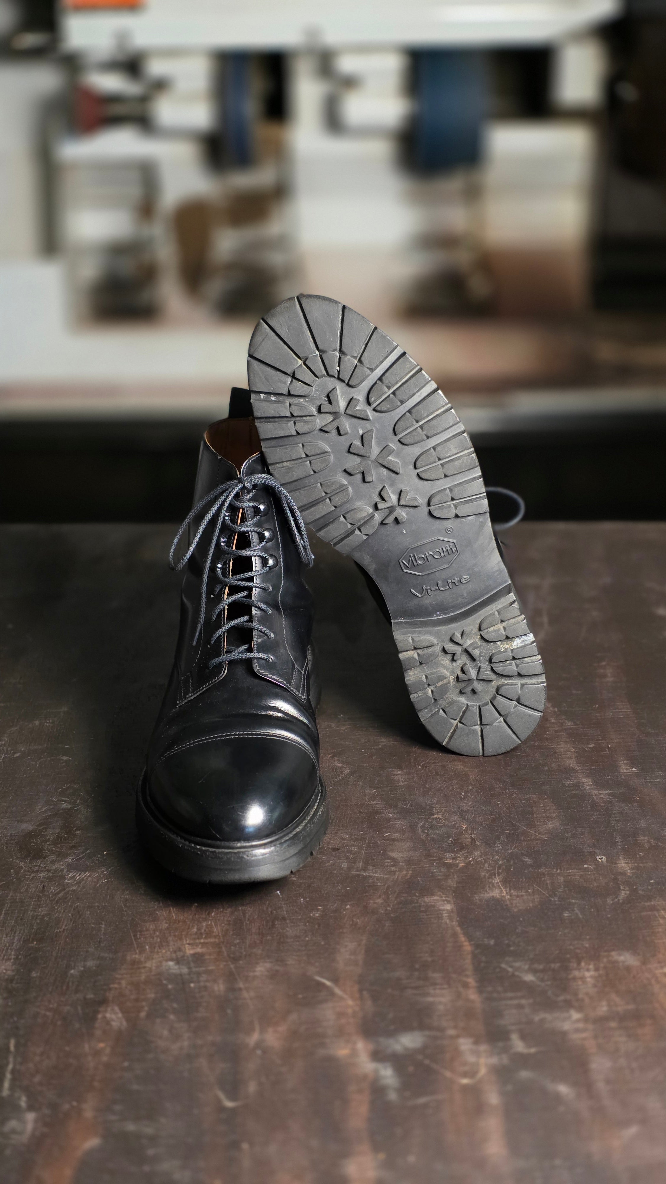 Jane Boot, Black Calf 'Vibram' by Crockett & Jones