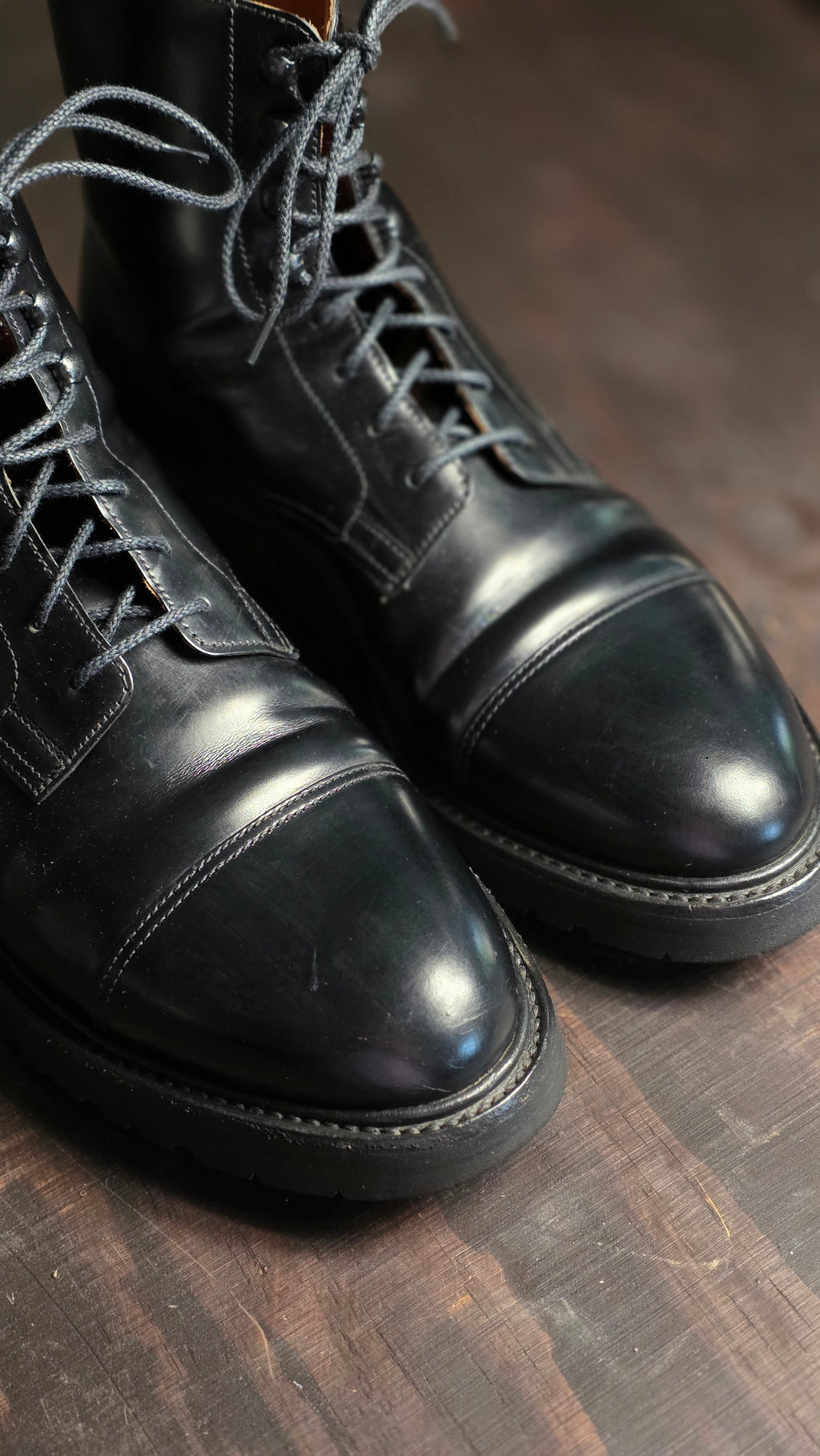 Jane Boot, Black Calf 'Vibram' by Crockett & Jones