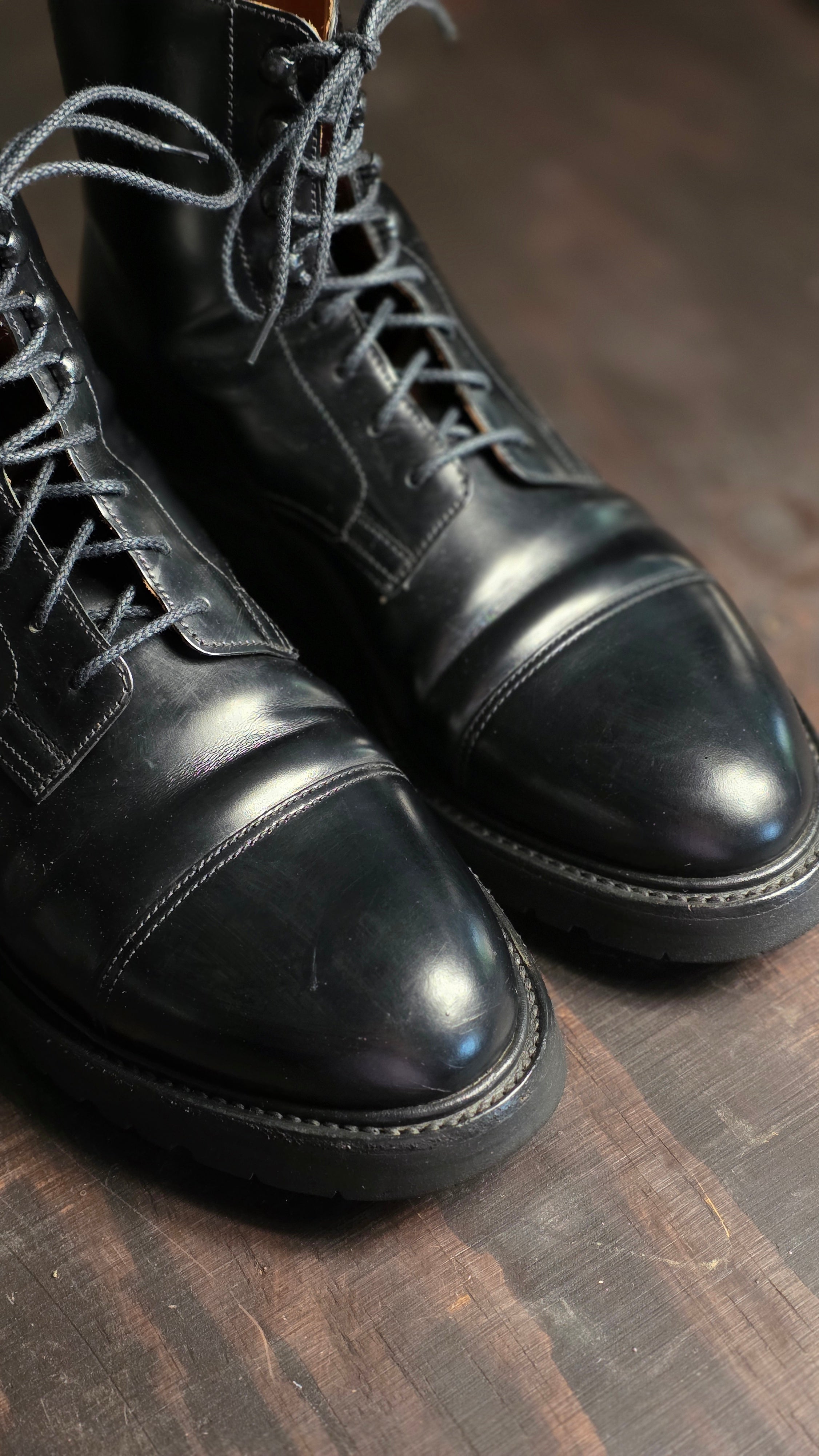 Jane Boot, Black Calf 'Vibram' by Crockett & Jones