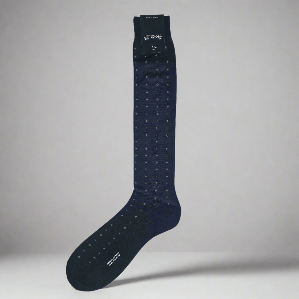 Strumpa Svart, Lång, (Large) Bomull, Pantherella - Hammargruppen