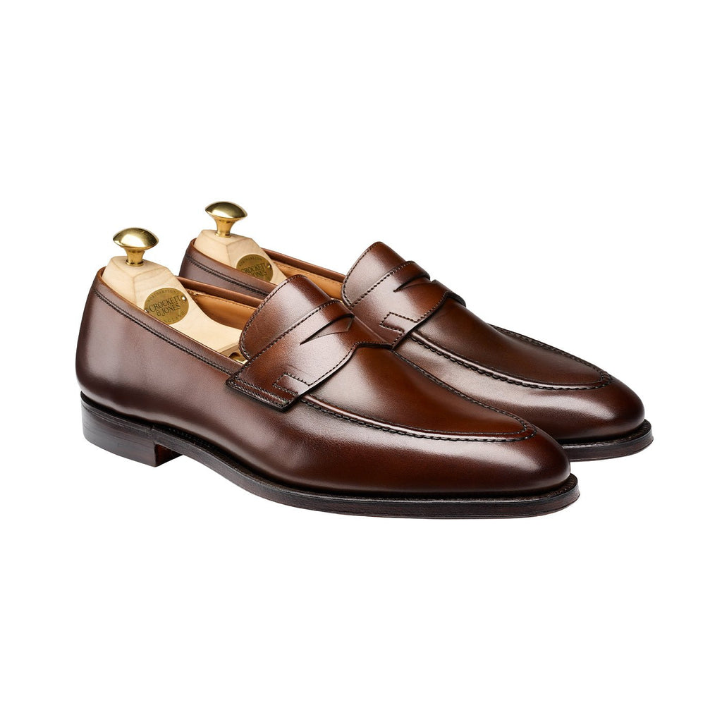 Sydney Penny Loafer, Dark Brown Burnished Calf, Crockett & Jones - Hammargruppen