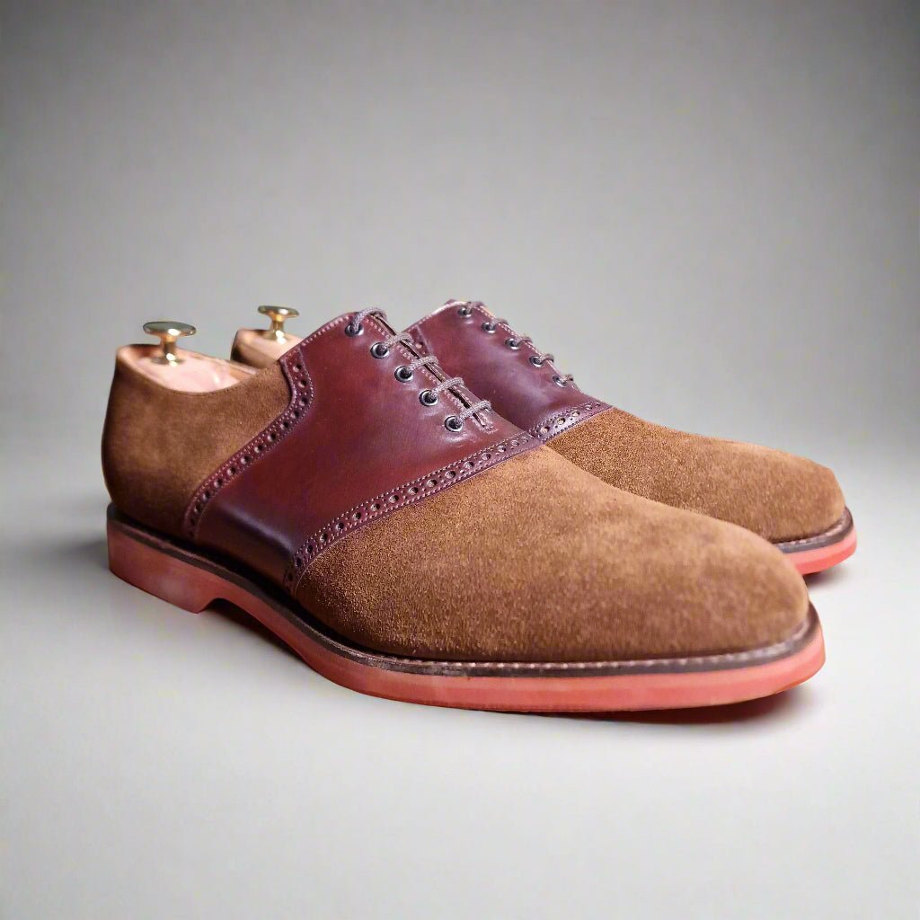 Telford Snuff Suede & Burgundy Cordovan (13F) Crockett & Jones - Hammargruppen