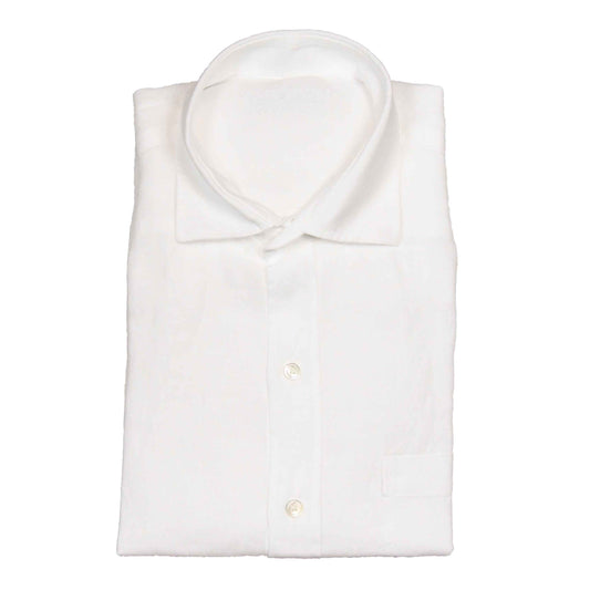 Porlamar White Linen Shirt Cutaway Short Sleeve, Kanaljen