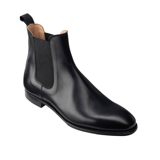 Bonnie, Chelsea boot made in black leather, branded Crockett & Jones