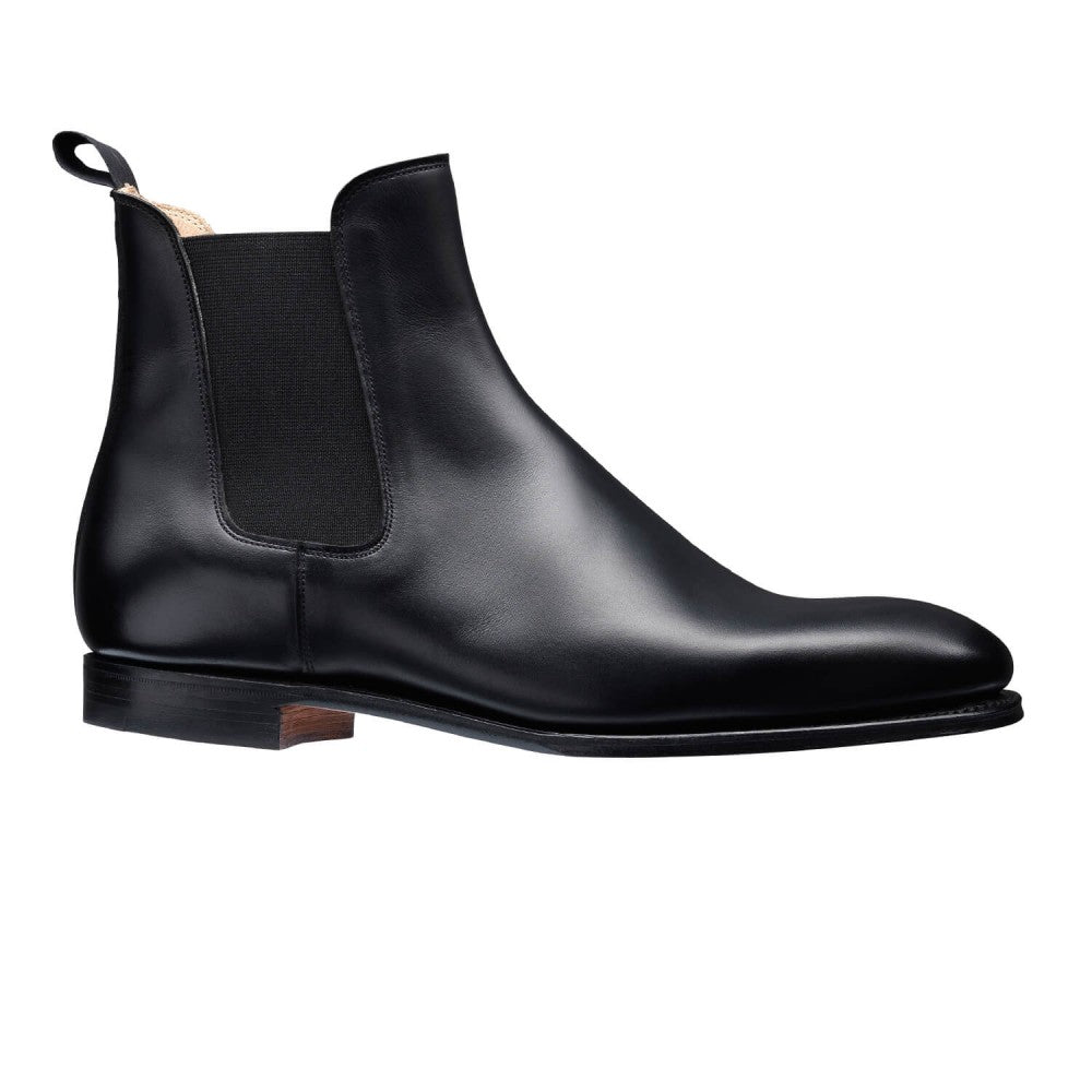 Bonnie, Chelsea boot made in black leather, branded Crockett & Jones