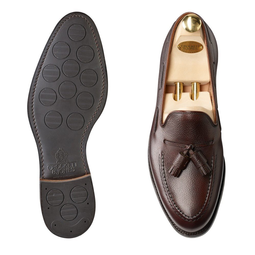 Cavendish 2 Tassel Loafer, Dark Brown Pebble Grain ‘City’ Crockett & Jones - Hammargruppen