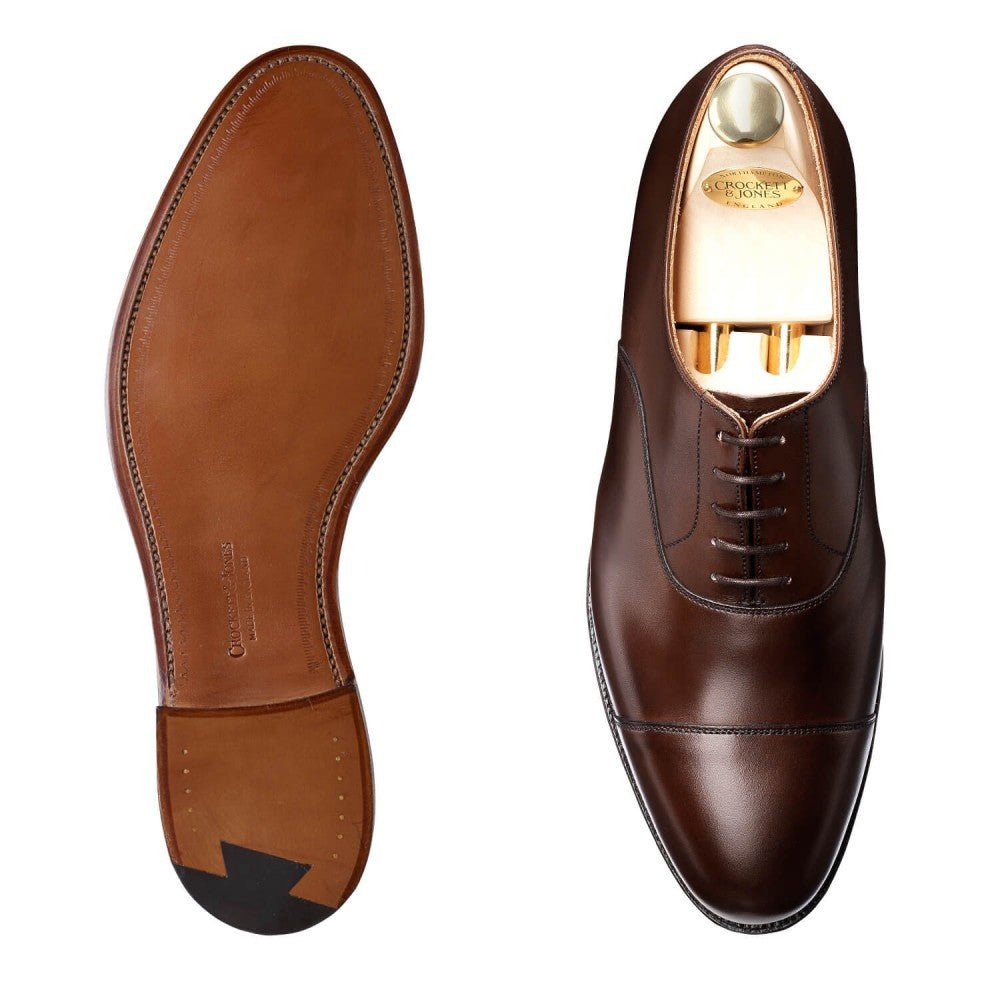 Connaught Oxford, Dark Brown Burnished Calf, Crockett & Jones - Hammargruppen