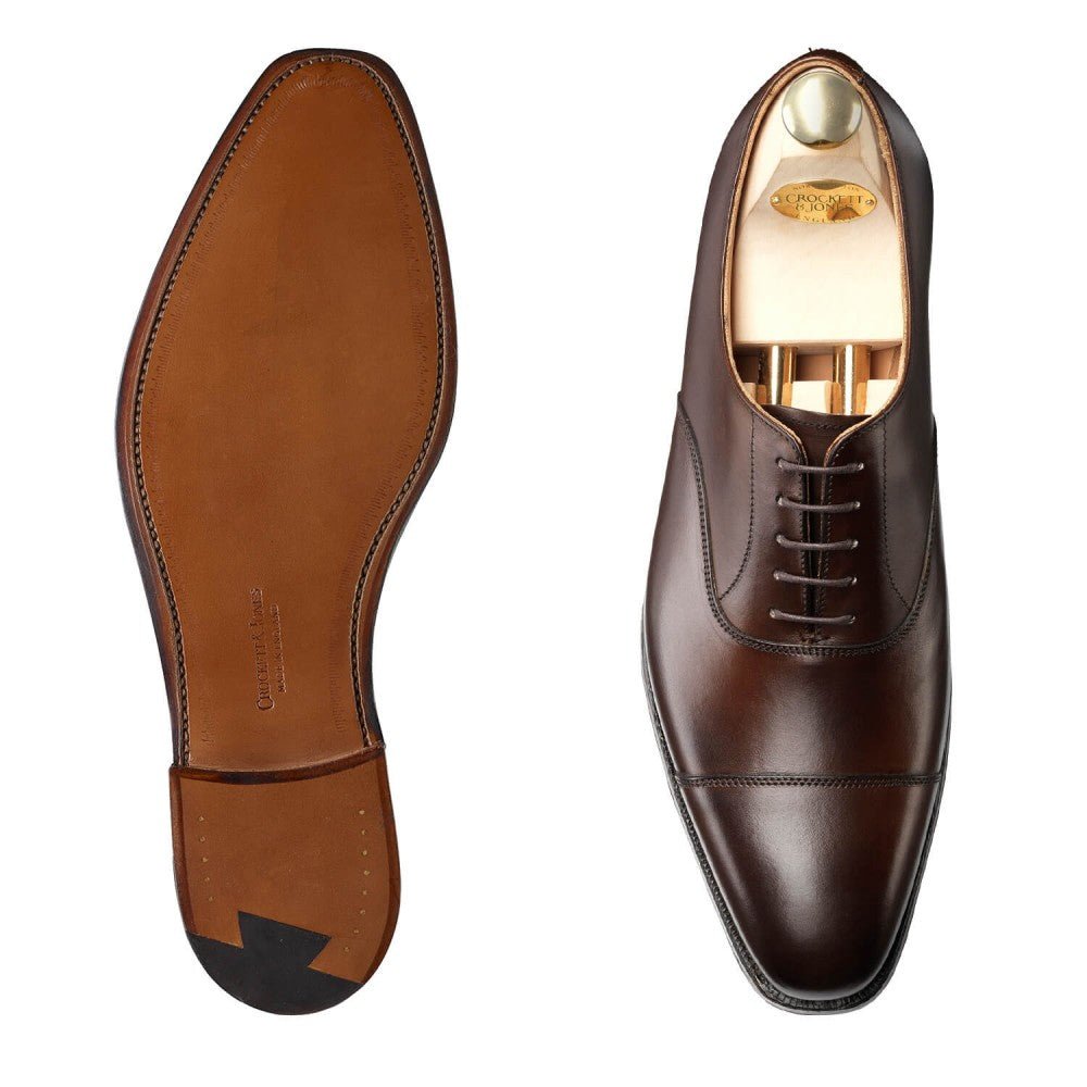 Hallam Oxford, Dark Brown Burnished Calf, Crockett & Jones - Hammargruppen