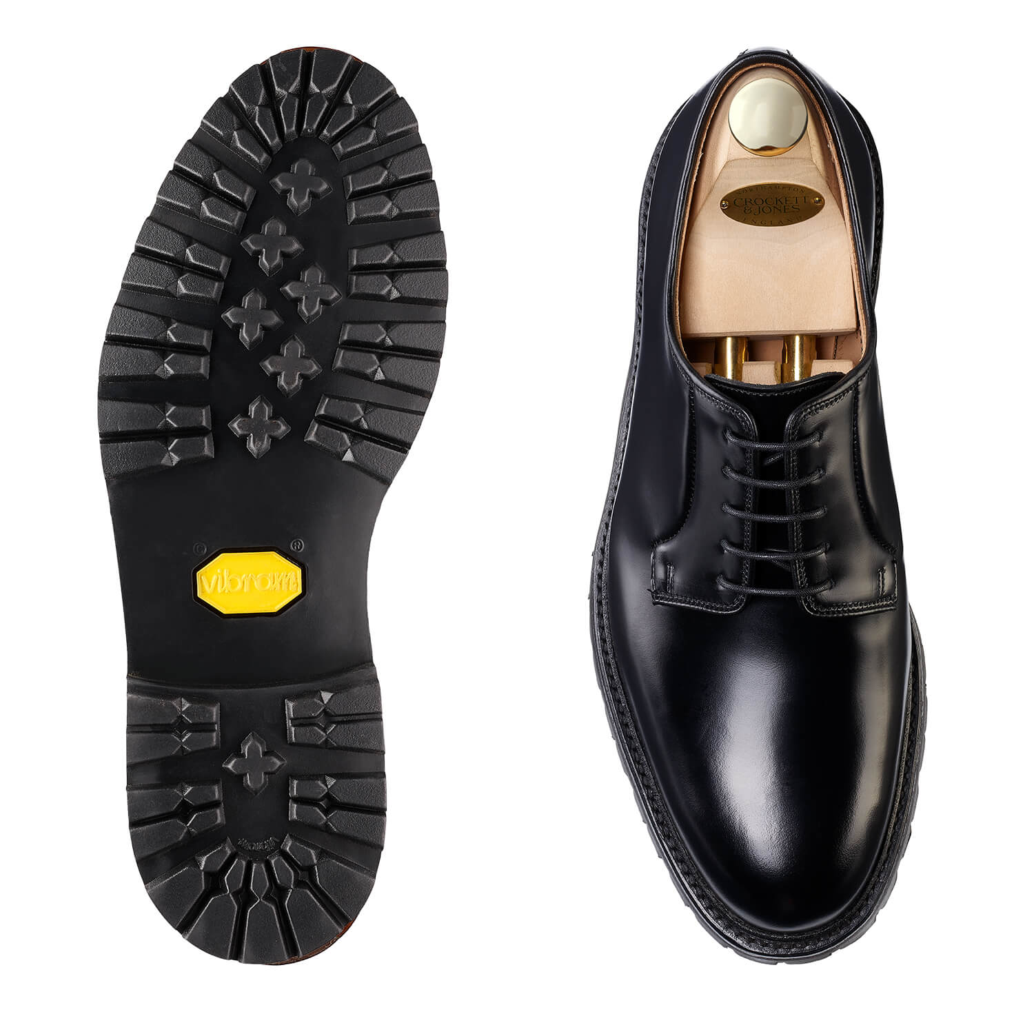 Lanark 3 Derby, Black Cavalry Calf ‘Vibram’ Crockett & Jones - Hammargruppen