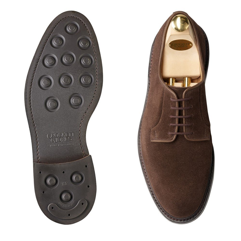 Lanark 3 Derby, Dark Brown Suede ‘Dainite’ Crockett & Jones - Hammargruppen