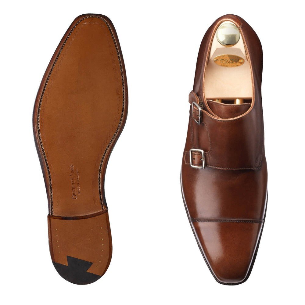 Lowndes Monk Strap, Dark Brown Burnished Calf, Crockett & Jones - Hammargruppen