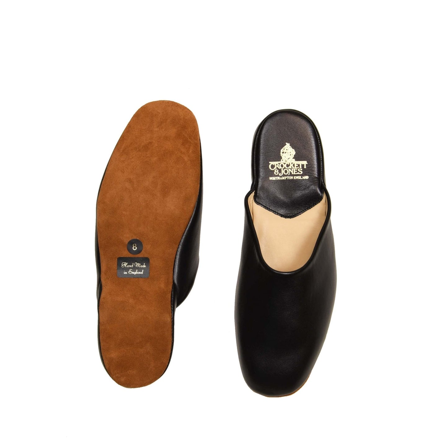 Mule Slipper Black Calf, Crockett & Jones - Hammargruppen