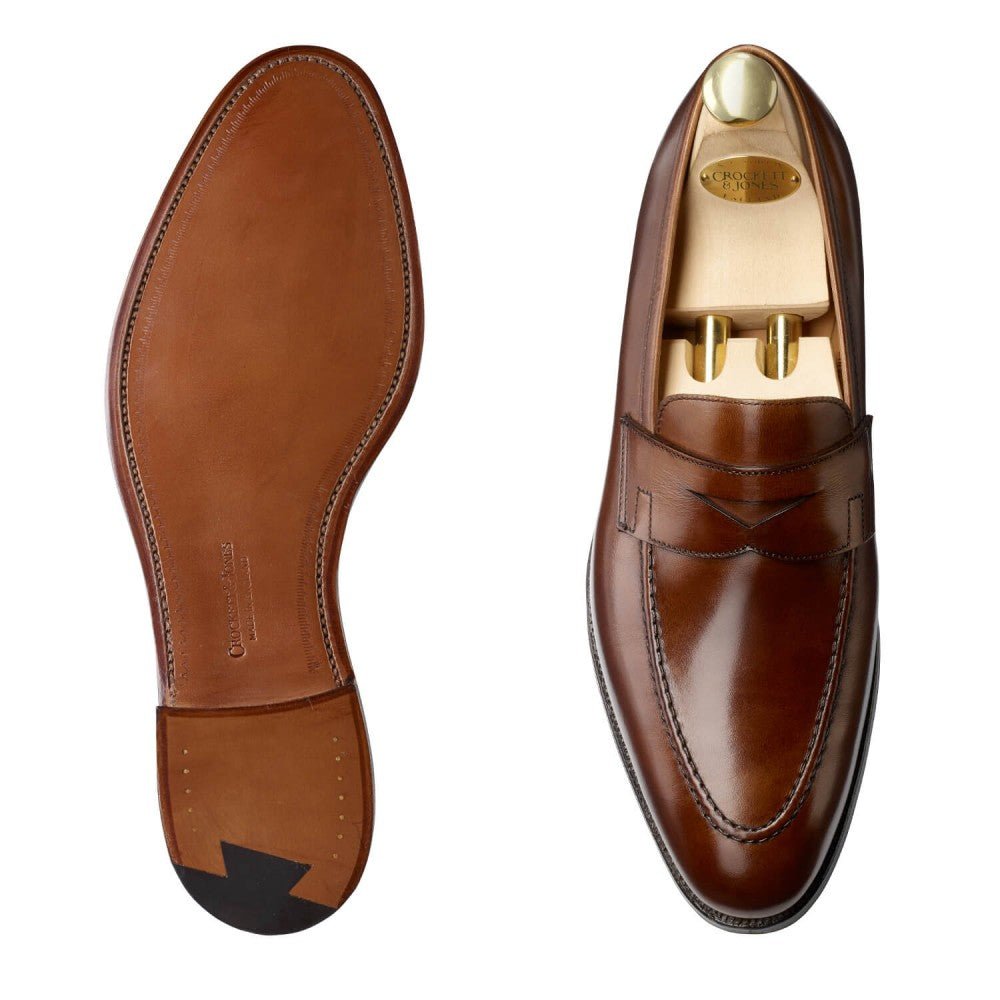 Sydney Penny Loafer, Dark Brown Burnished Calf, Crockett & Jones - Hammargruppen