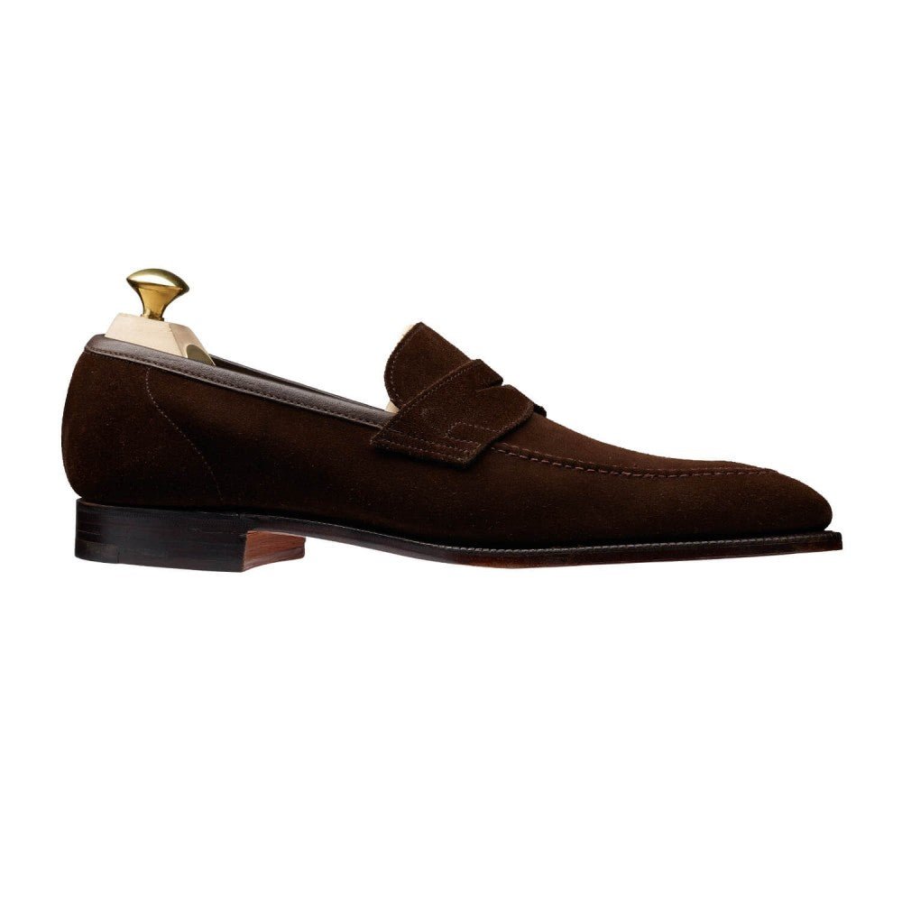Teign Penny Loafer, Dark Brown Suede, Crockett & Jones - Hammargruppen